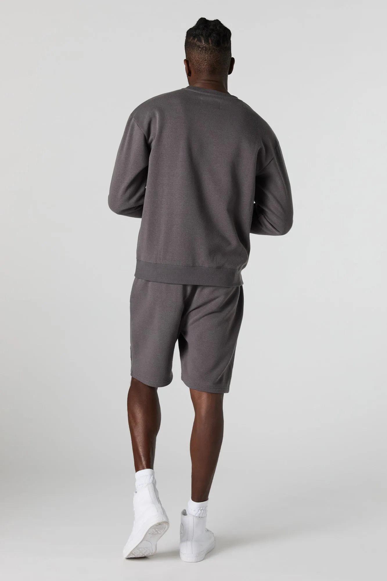 City Embossed Fleece Short