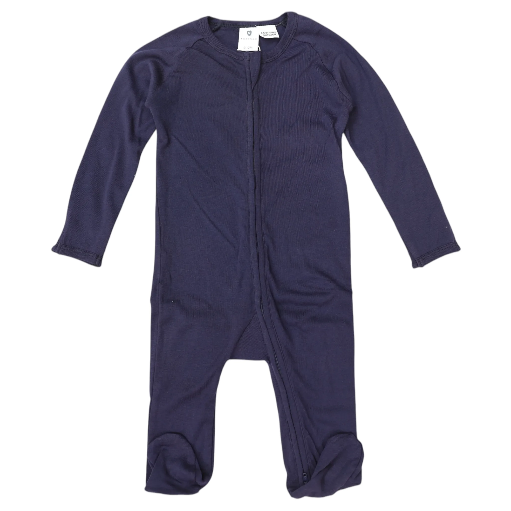 Cotton Modal Long Sleeve Romper with Zip Navy