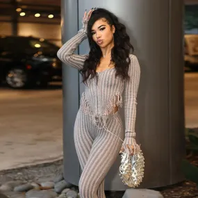 Cozy Autumn Long Sleeve Knit Lounge Wear Set
