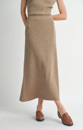 Crosby Sweater Midi Skirt | Dark Taupe