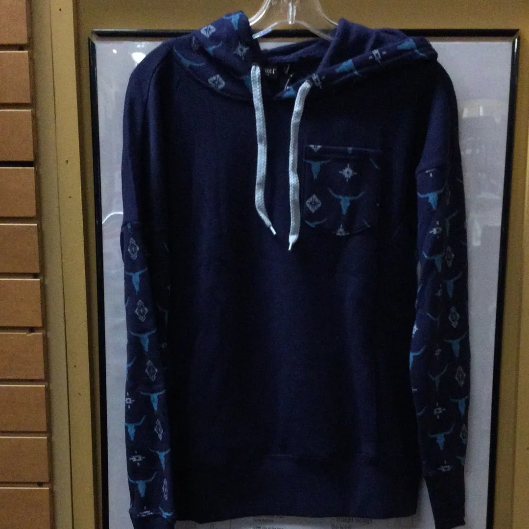 Cruel Girl Denim Ladies Fleece Sweatshirt Navy CWK7113002