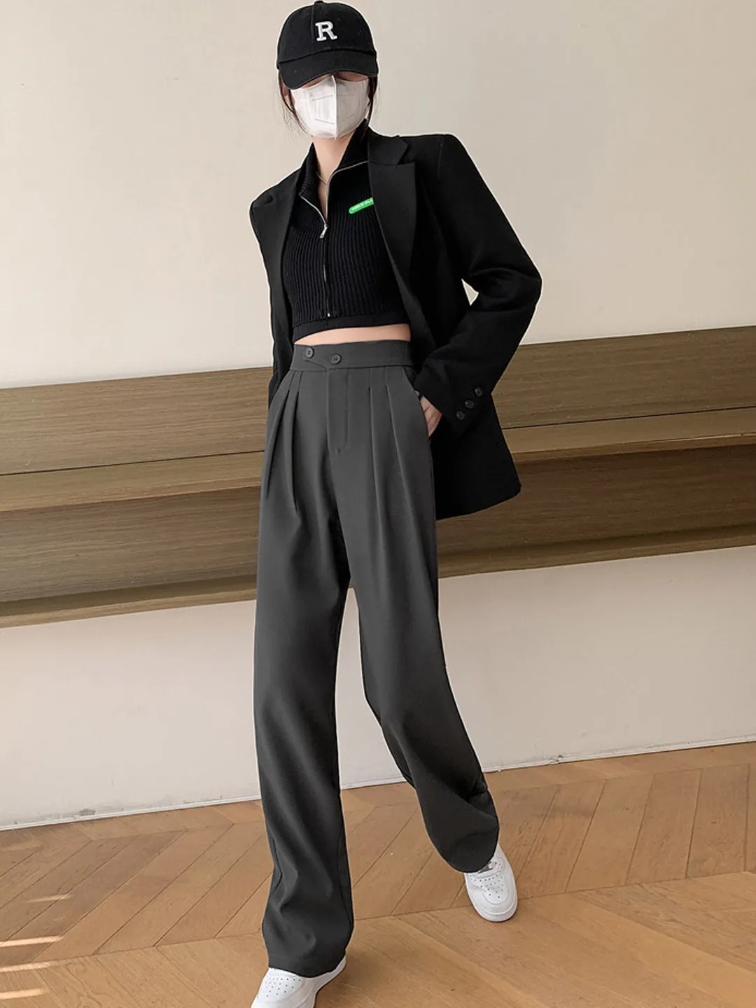 Debby Casual High Waist Pants-Apricot
