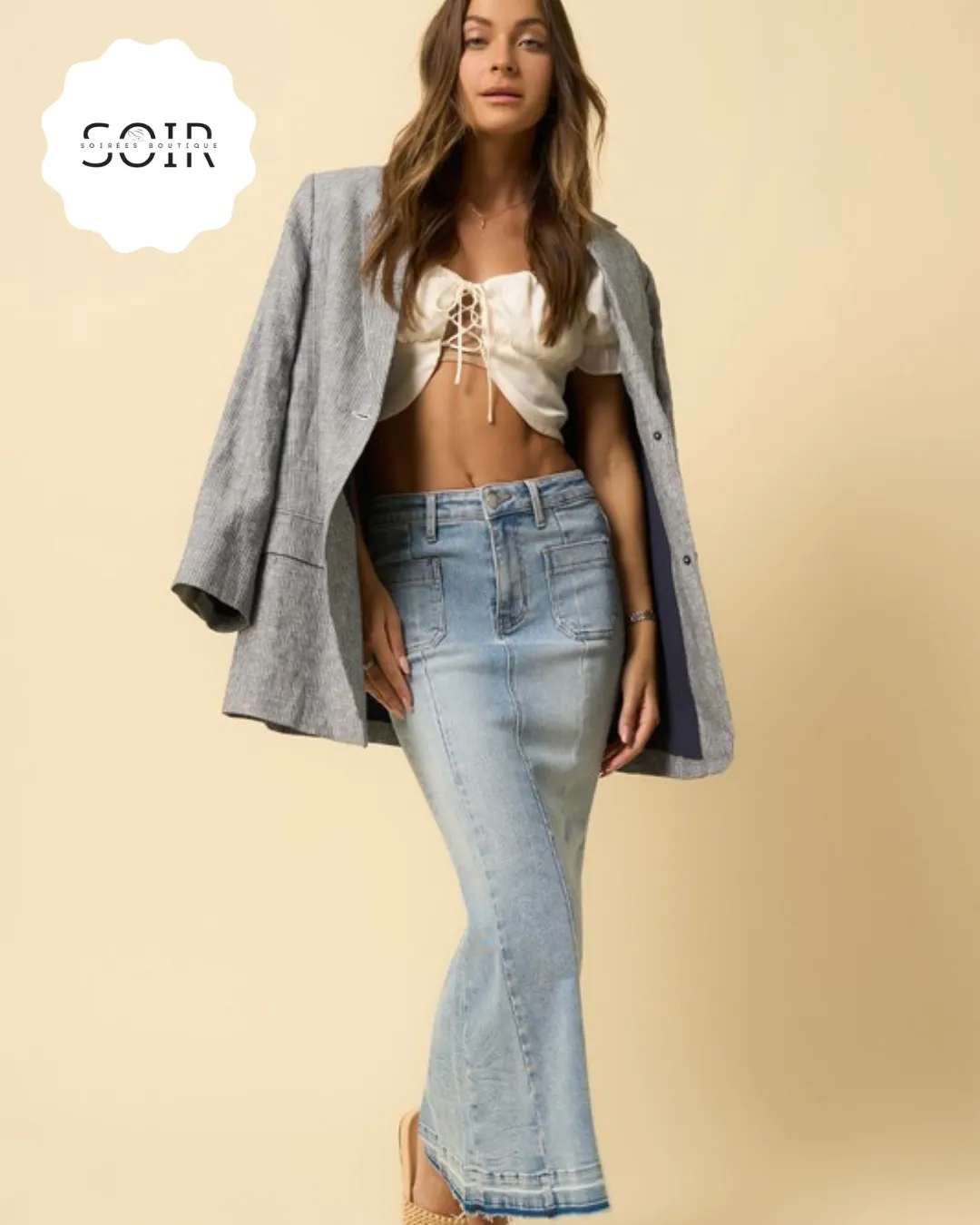 Denim Dreamwave Maxi Skirt