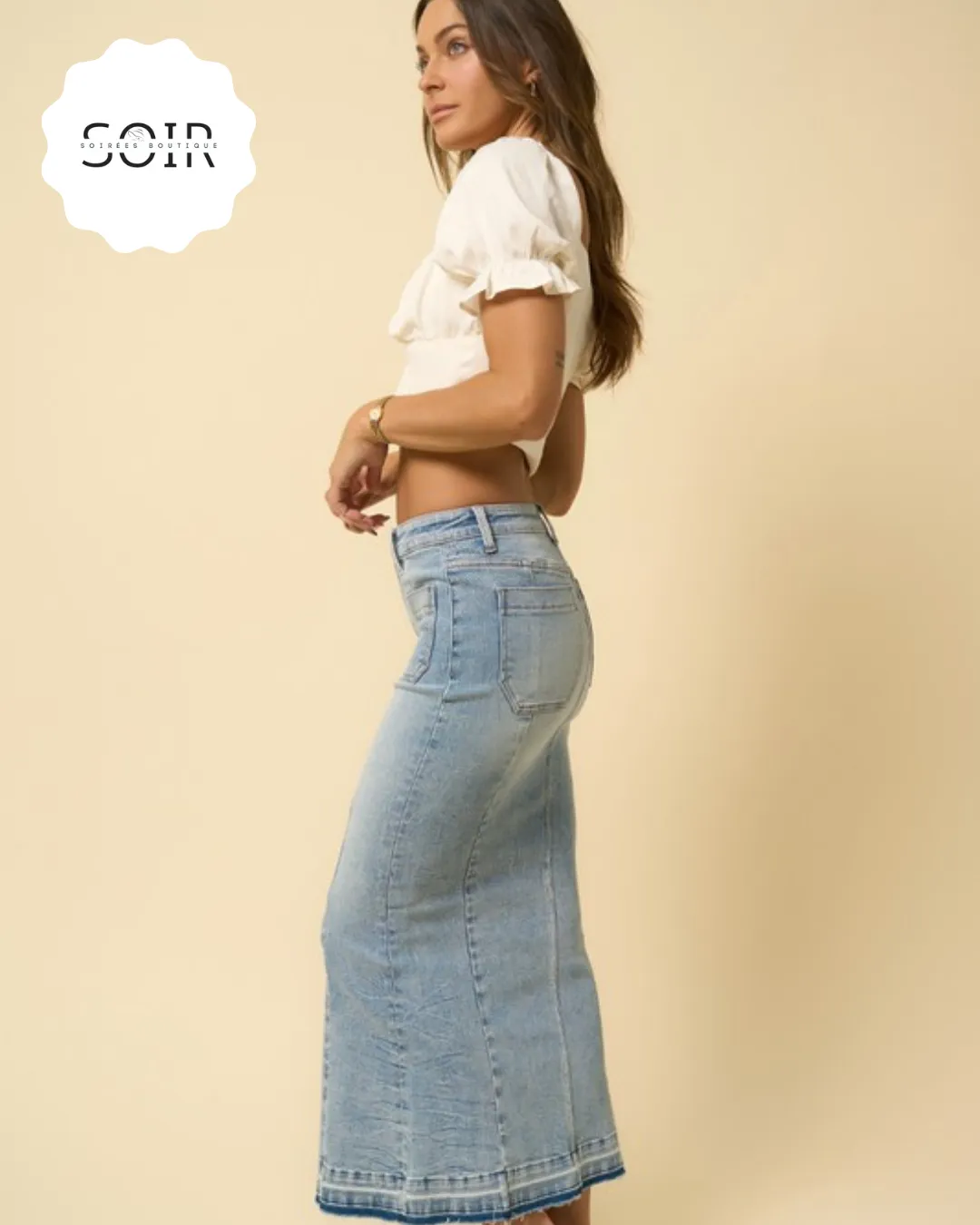 Denim Dreamwave Maxi Skirt