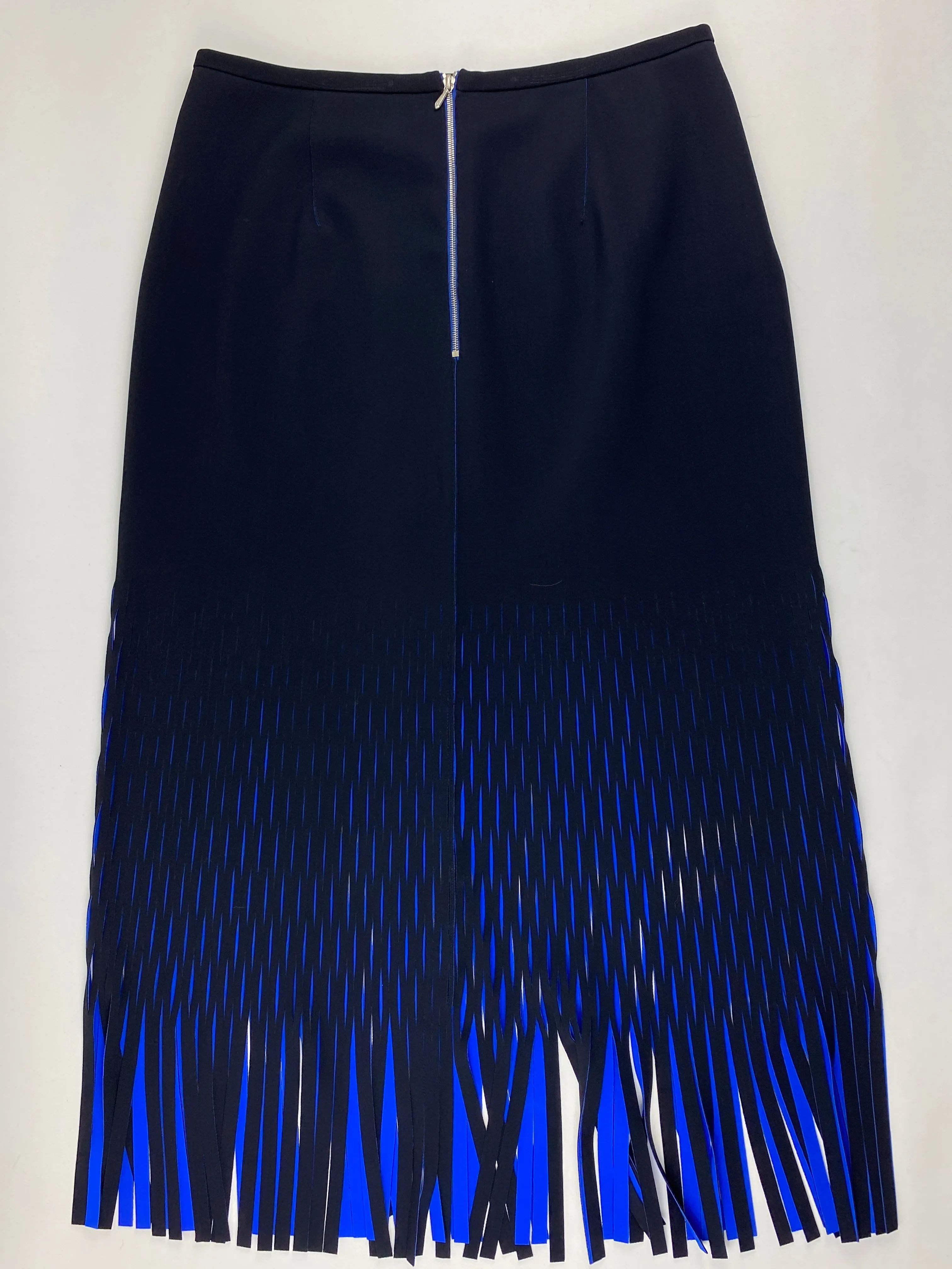 DION LEE - TWO TONE PERF MIDI SKIRT IN INK - SZ 10