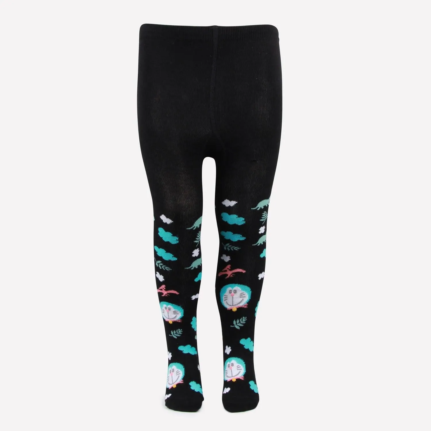 Doraemon Printed Knitted Tights For Baby Girls & Baby Boys - Black