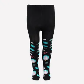 Doraemon Printed Knitted Tights For Baby Girls & Baby Boys - Black