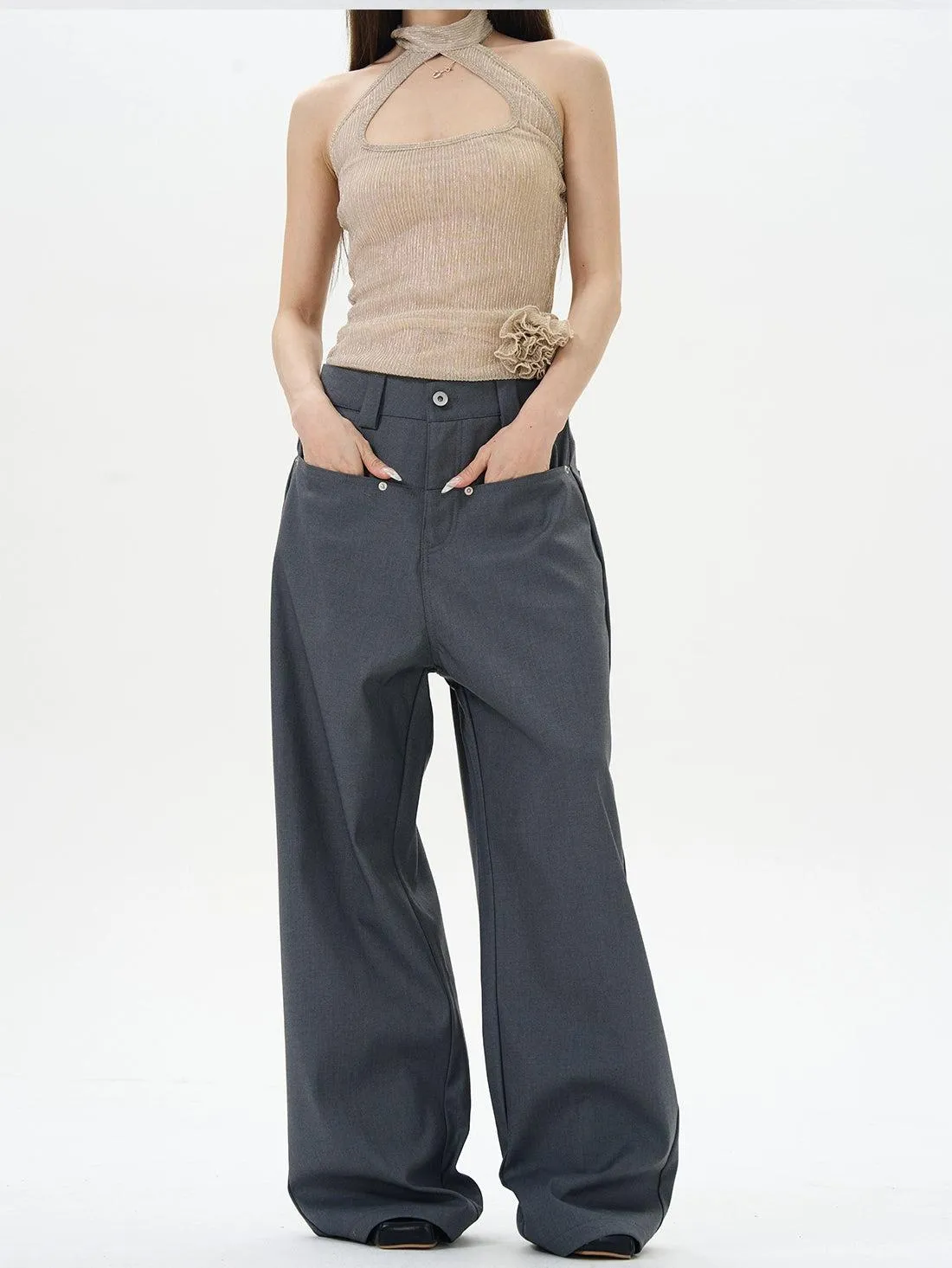 Drapey High Waist Trousers