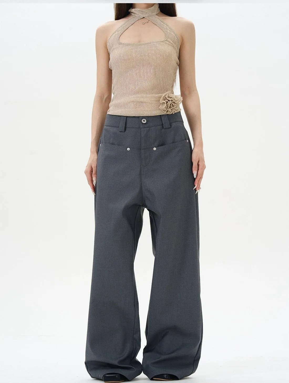 Drapey High Waist Trousers