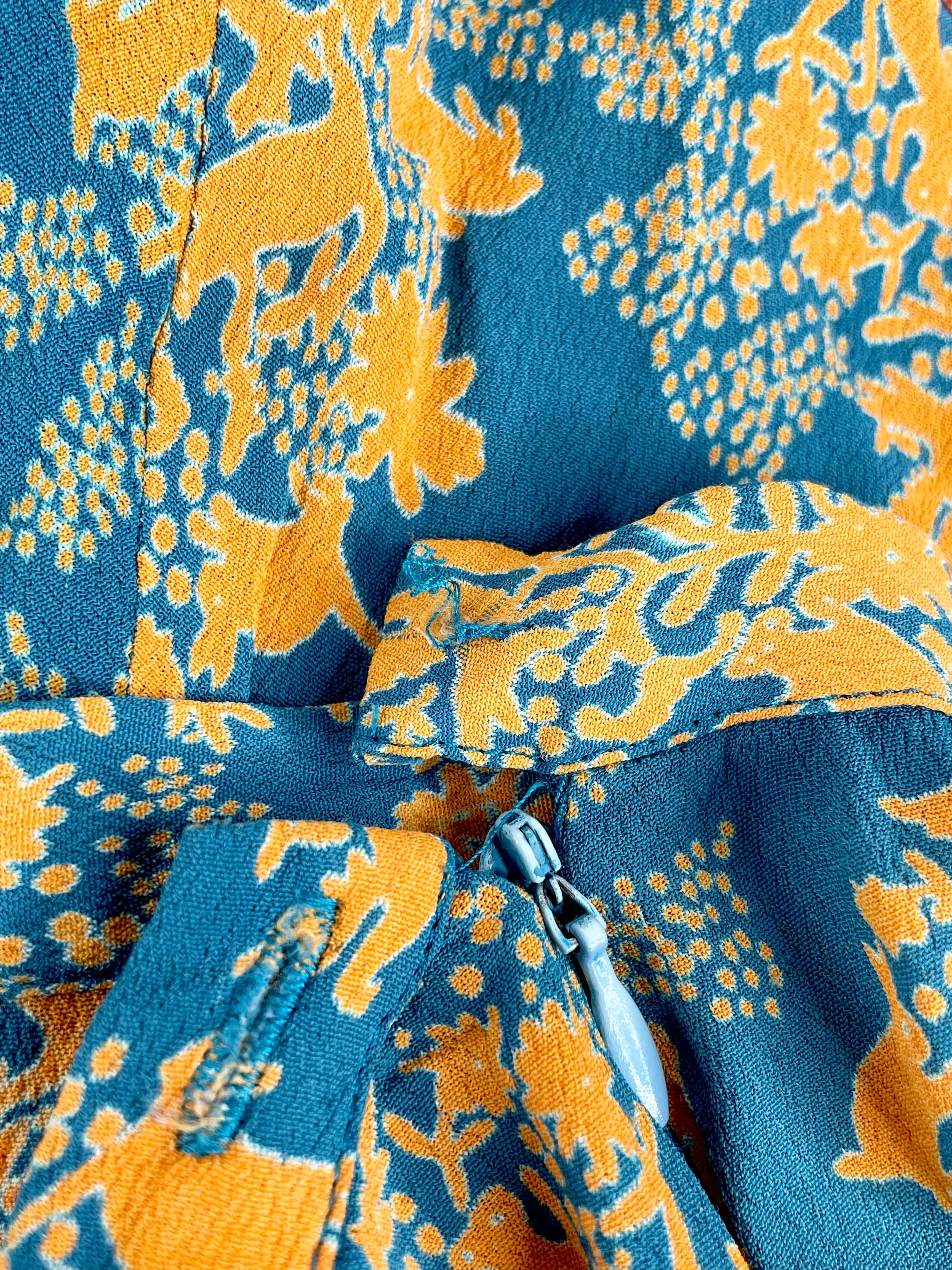 EP by Easton Pearson Teal & Orange Print Midi Skirt - AU8