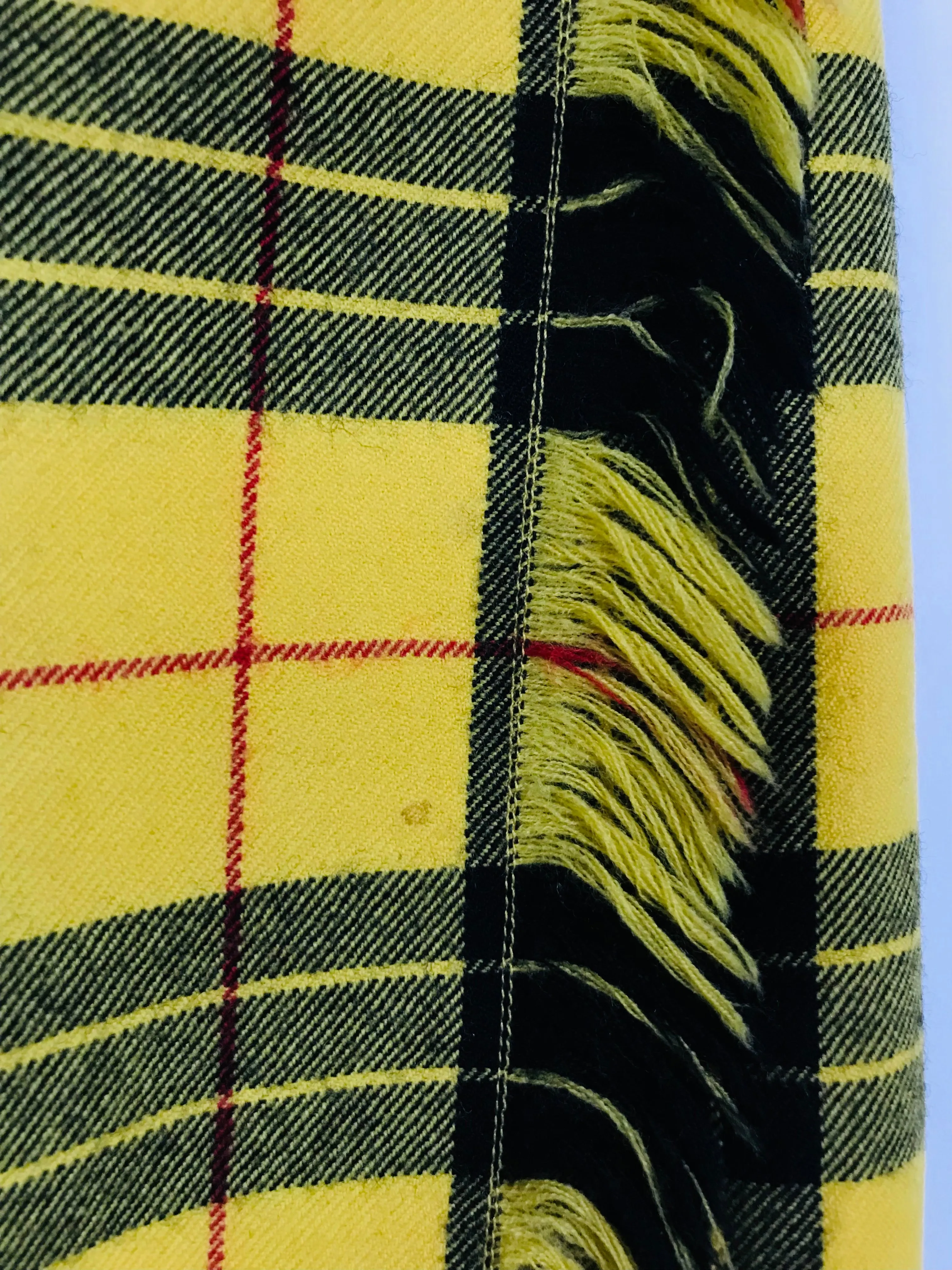 Episode Women's Wool Tartan Pencil Skirt  | UK8 | Yellow
