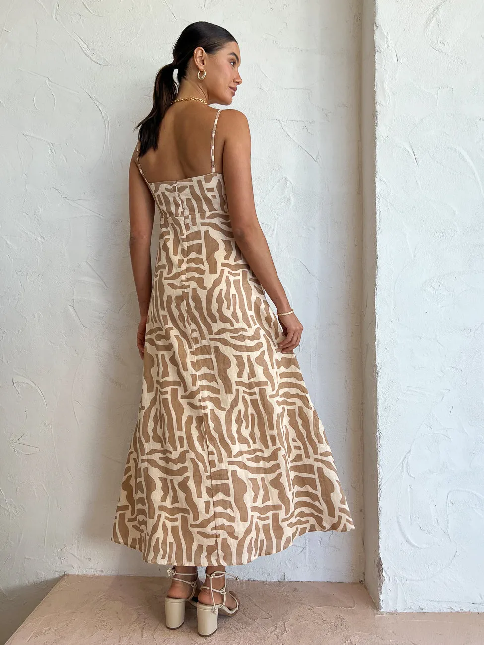 Faithfull the Brand Sorso Midi Dress in Tulli Neutral