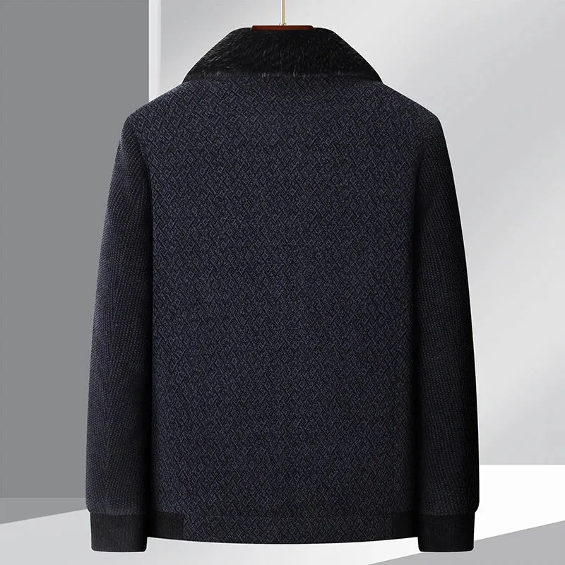 Faux Fur Trimmed Collar Jacket
