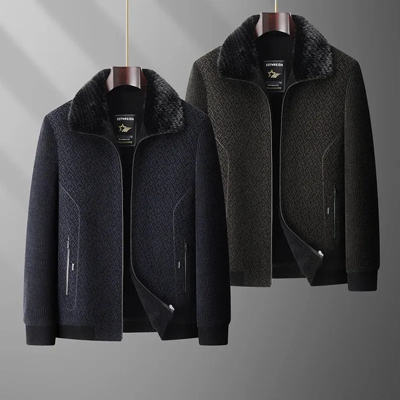 Faux Fur Trimmed Collar Jacket