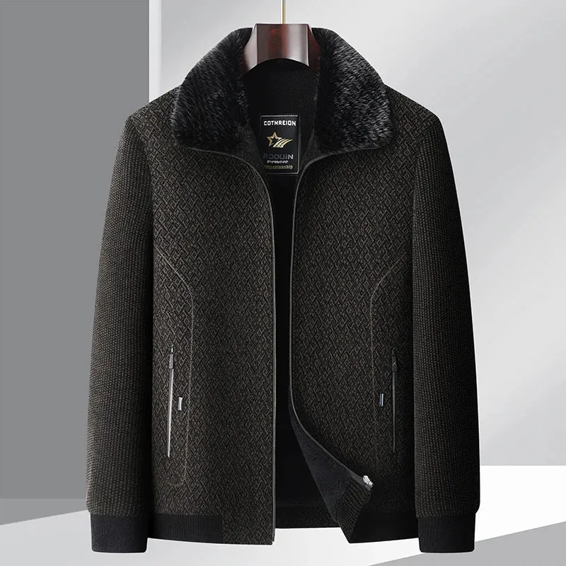 Faux Fur Trimmed Collar Jacket