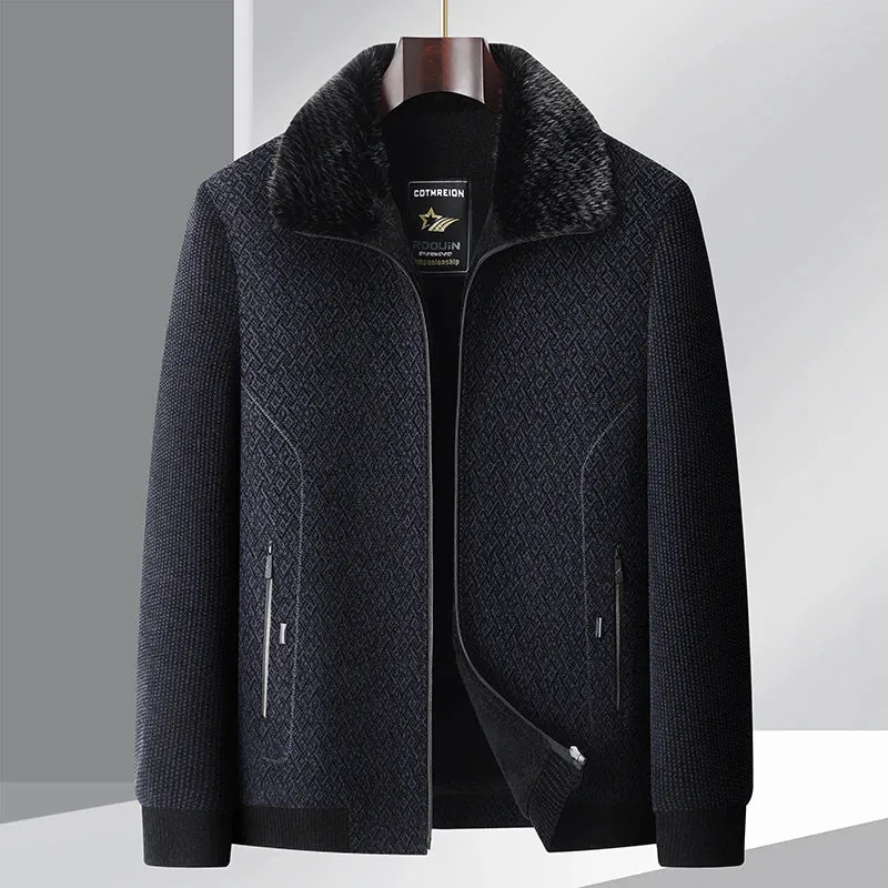 Faux Fur Trimmed Collar Jacket