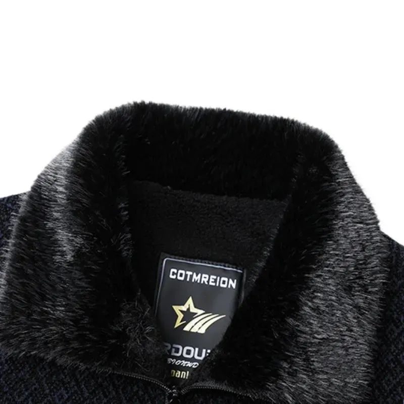Faux Fur Trimmed Collar Jacket