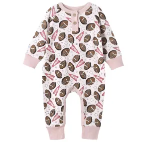 Football Girl's Bamboo Romper