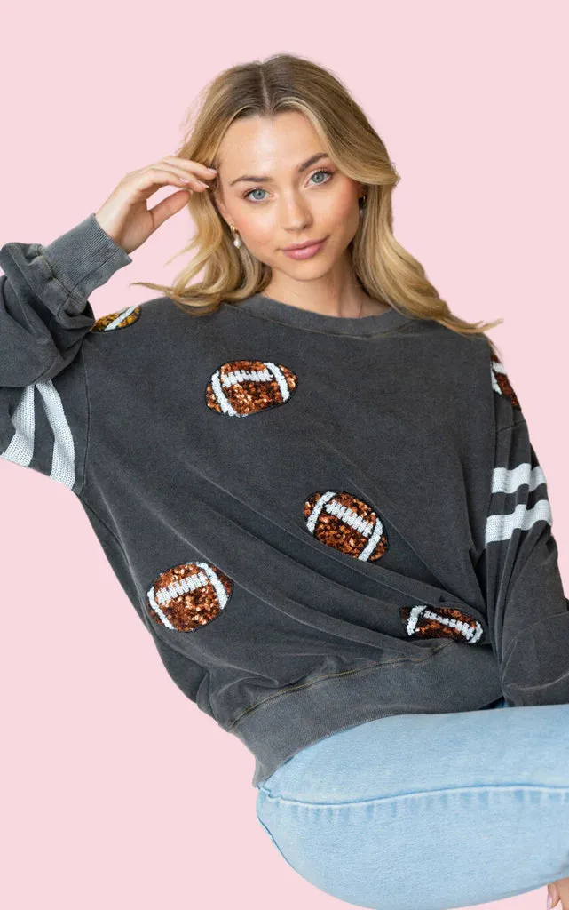 FOOTBALL SEQUIN SWEATSHIRT
