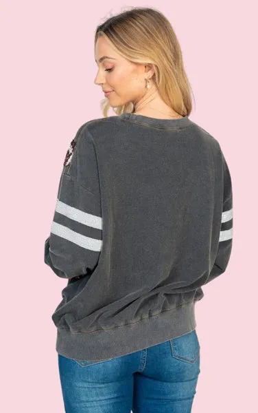 FOOTBALL SEQUIN SWEATSHIRT