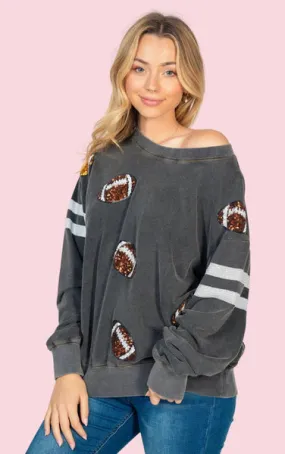 FOOTBALL SEQUIN SWEATSHIRT