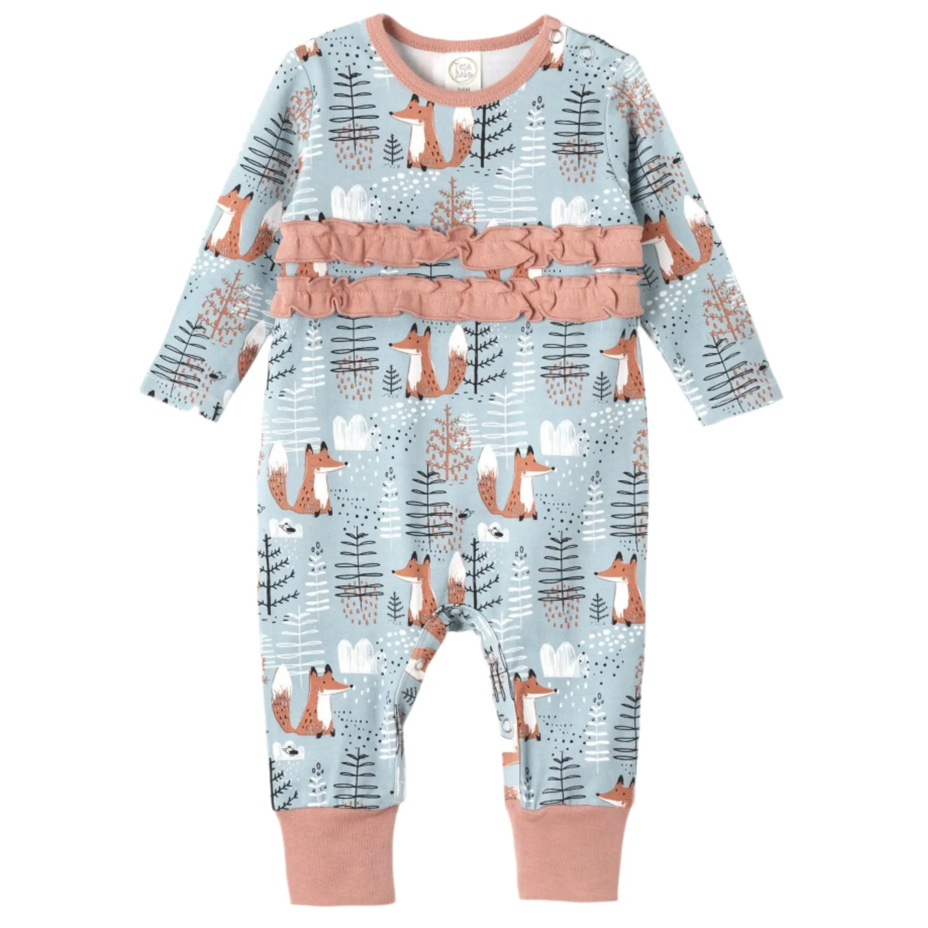 Foxy Forest Bamboo Ruffle Romper