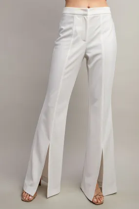 front slit high waist pants
