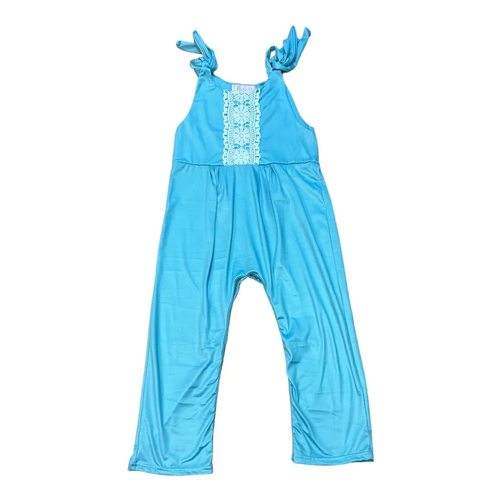 Girls Kryssi Kouture Size 4/5 Aqua Blue Boutique Romper