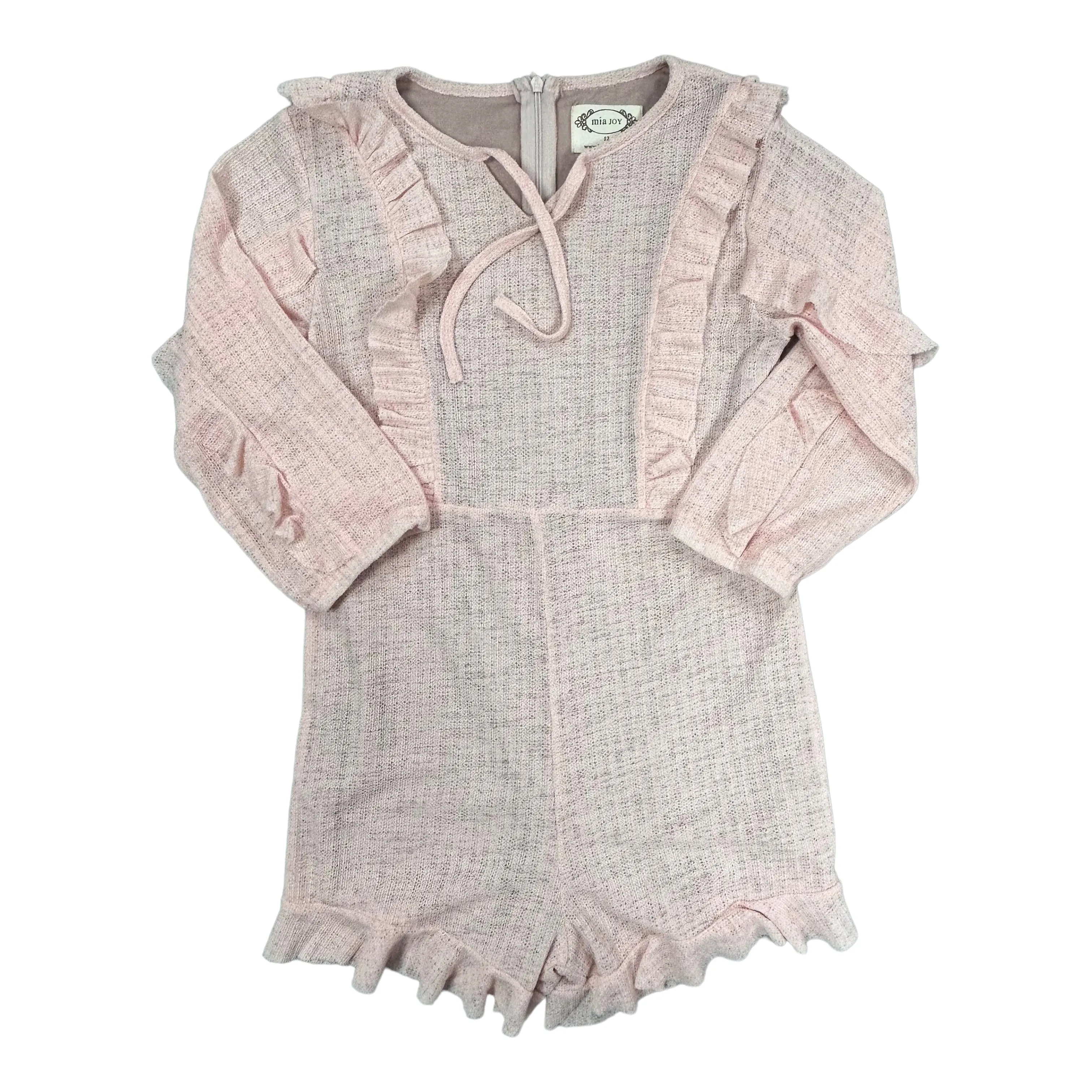 Girls Mia Joy Size 12 Peach Ruffled Summer Boutique Romper