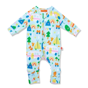 HALCYON NIGHTS HAPPY CAMPERS LONG SLEEVE ROMPER