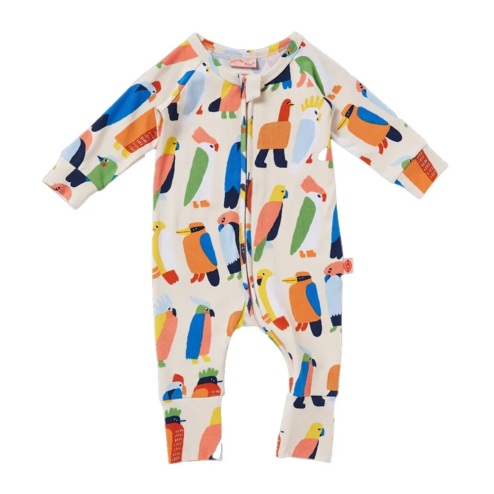 Halcyon Nights: Long Sleeve Romper Flamin' Galahs