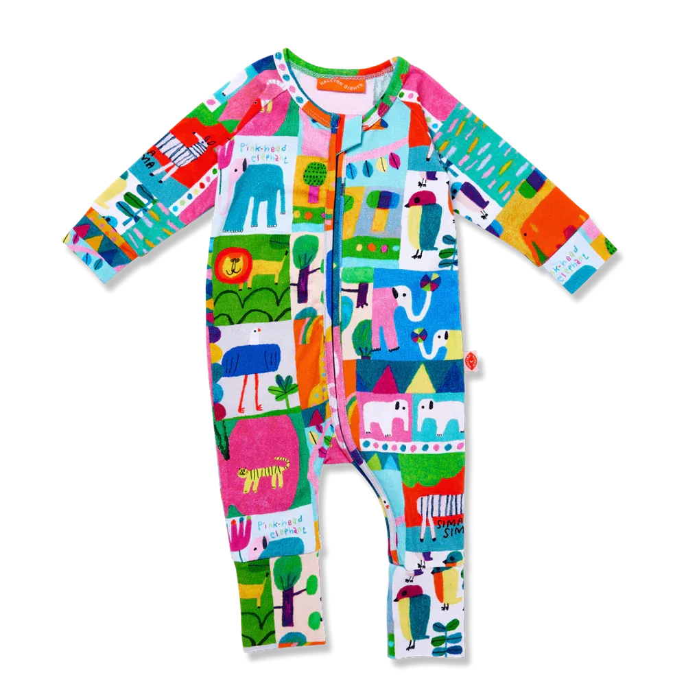 HALCYON NIGHTS SAFARI PARK LONG SLEEVE ROMPER