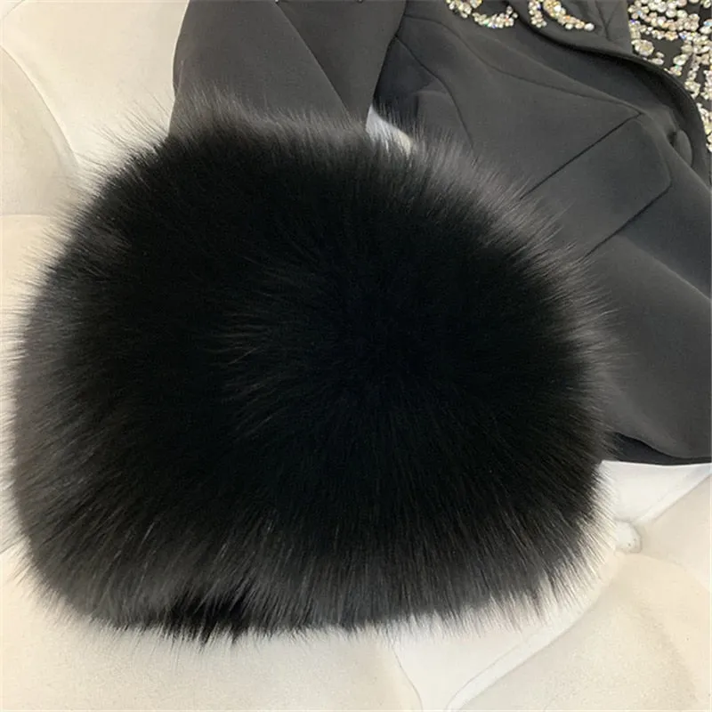 Handmade Beaded Big Fox Fur Sleeve Blazer  Coat