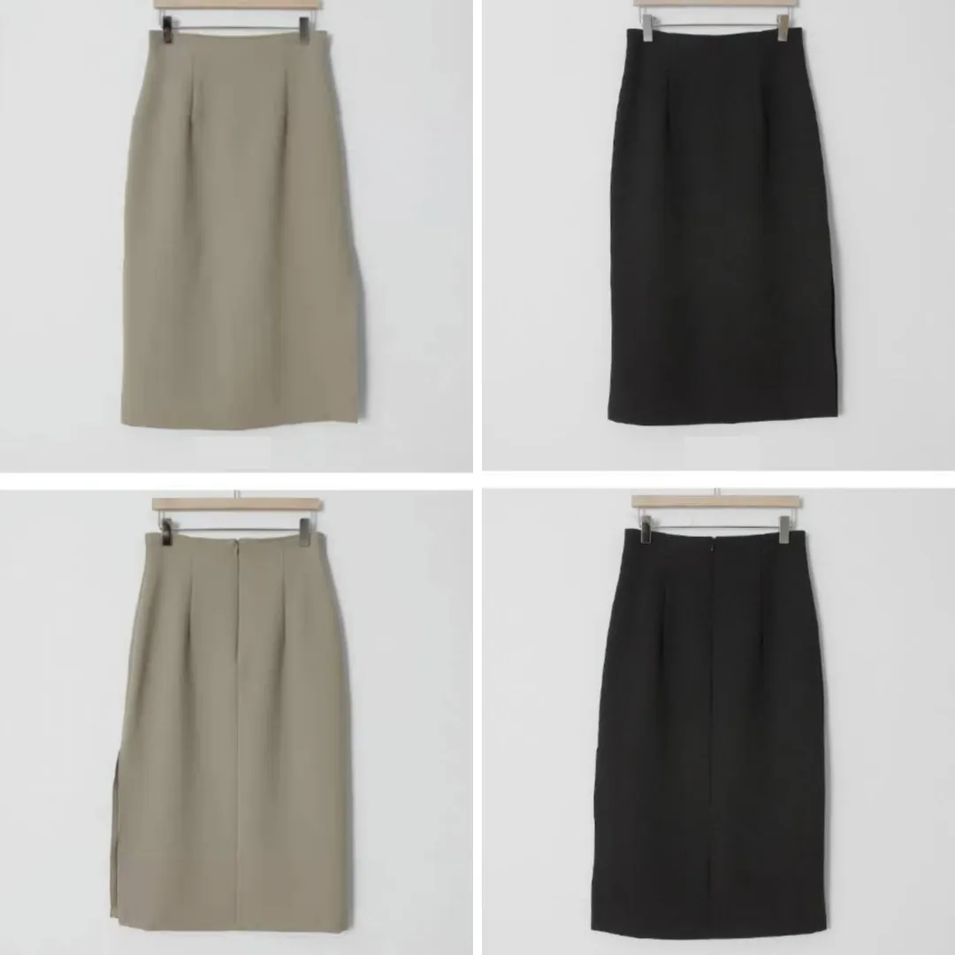 High Rise Pencil Skirt with Side Slit