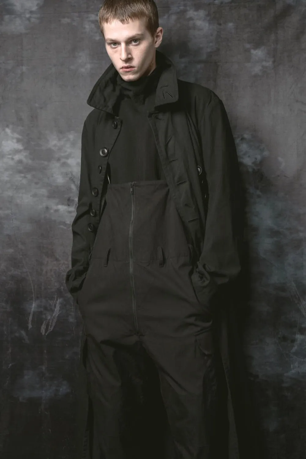 HIGH WAIST PANTS W/LEATHER SUSPENDER