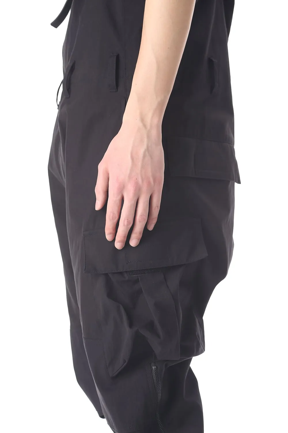 HIGH WAIST PANTS W/LEATHER SUSPENDER