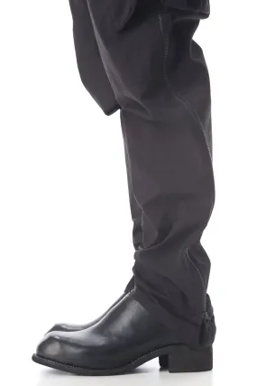 HIGH WAIST PANTS W/LEATHER SUSPENDER