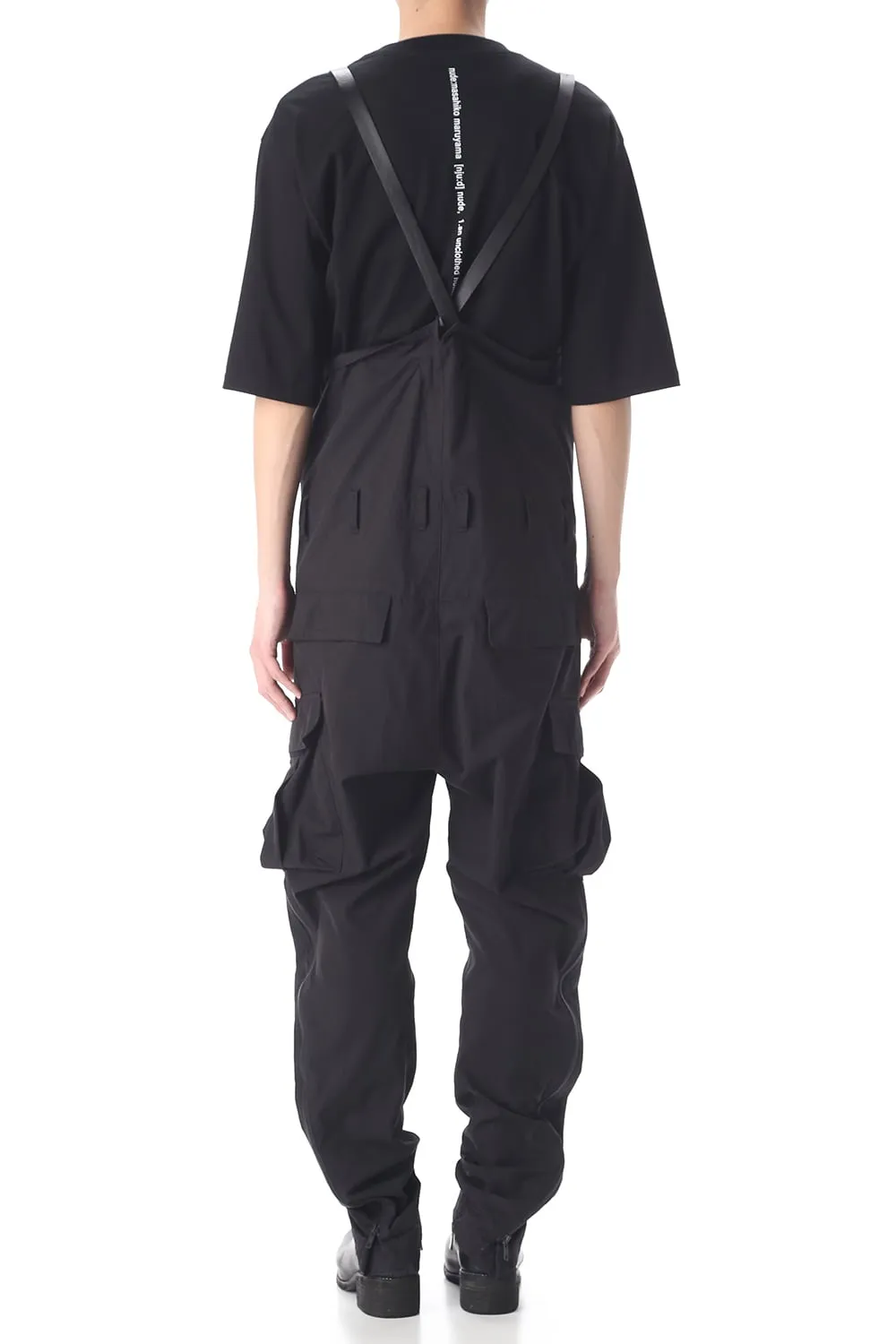HIGH WAIST PANTS W/LEATHER SUSPENDER