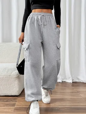 High Waist Pocket Straight Pants