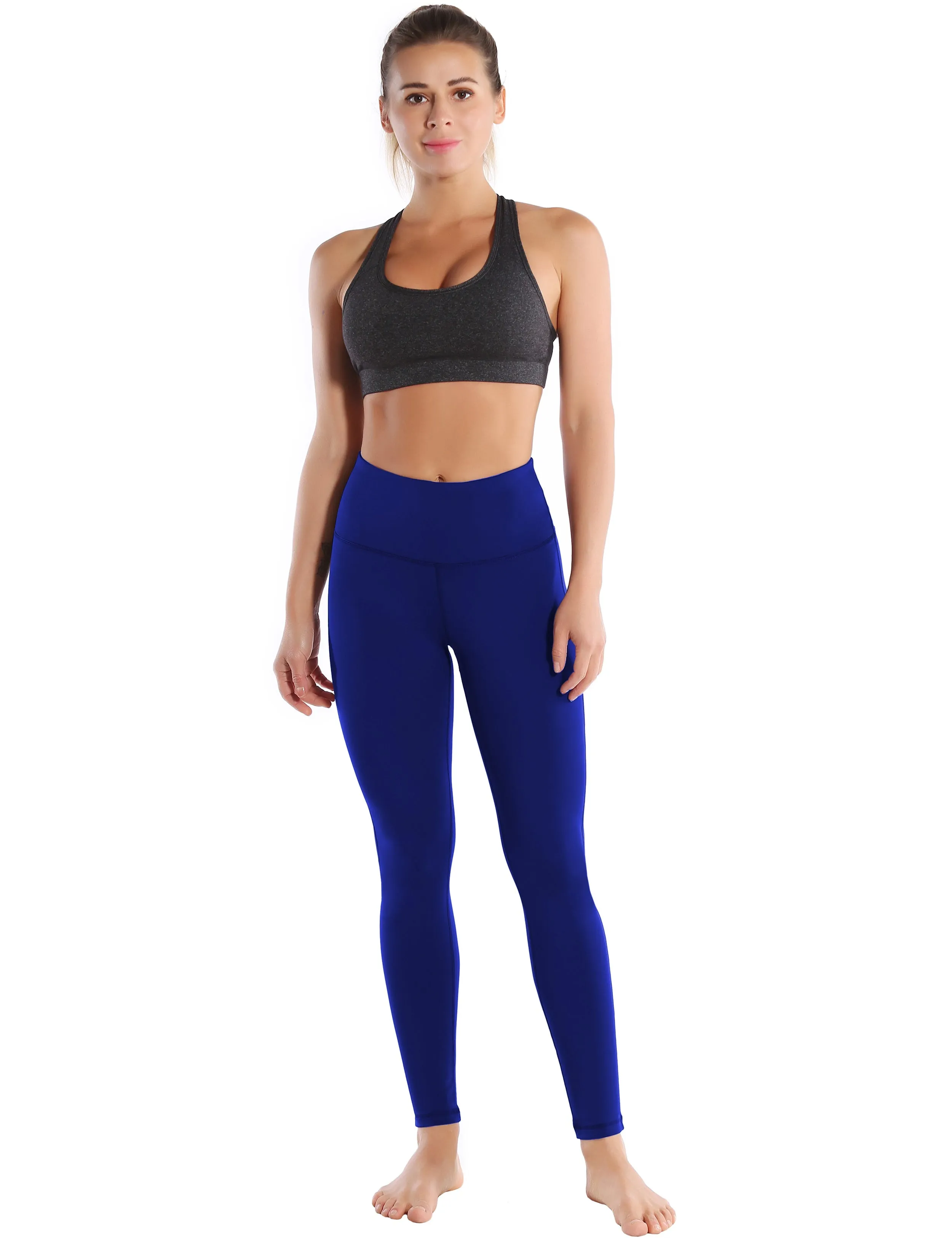 High Waist Side Line Yoga Pants navy_yoga