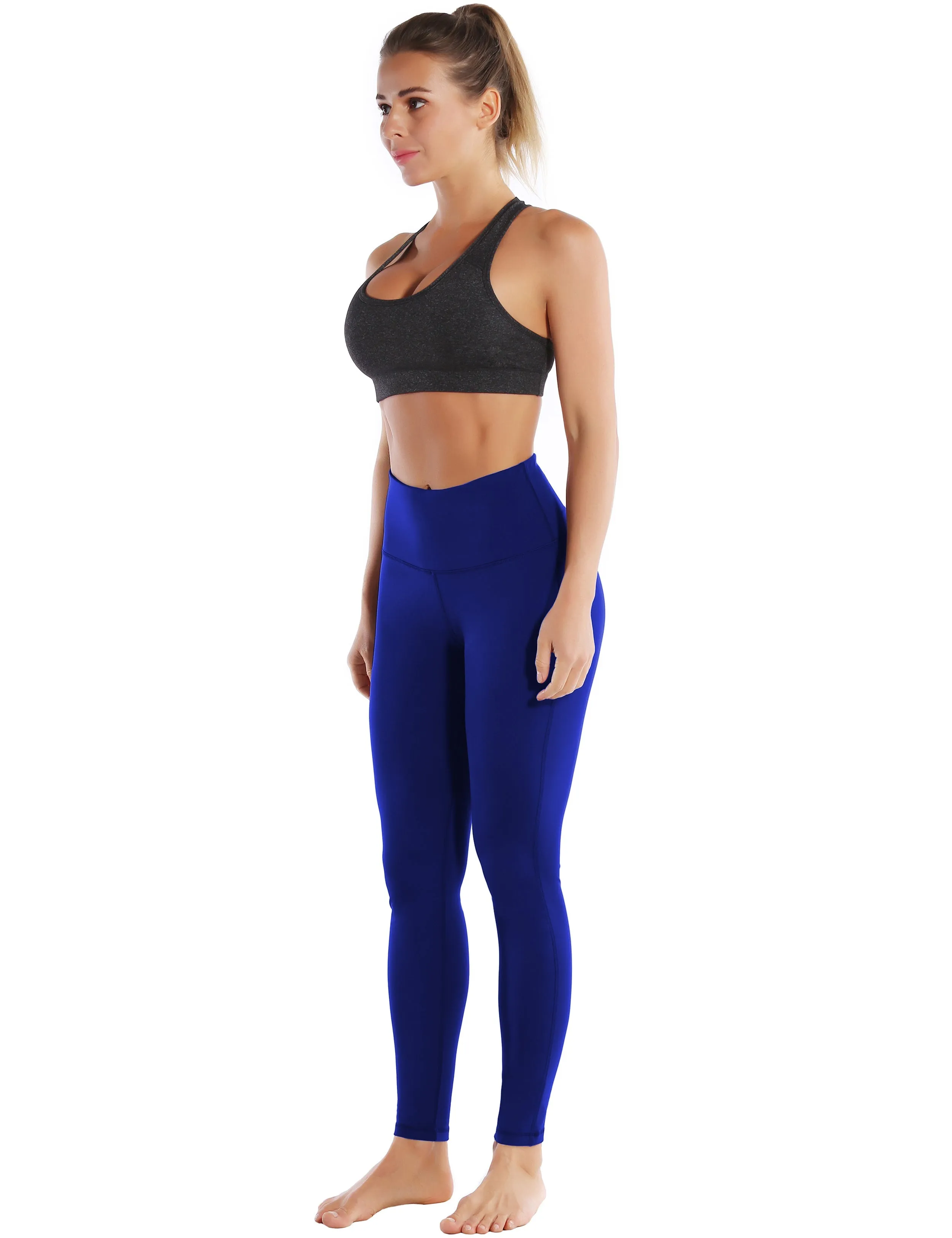 High Waist Side Line Yoga Pants navy_yoga