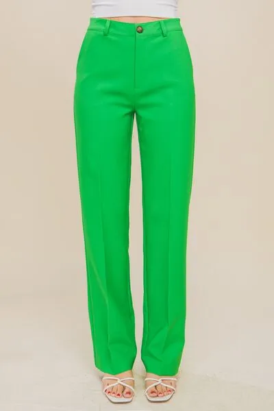 High Waist Straight Pants