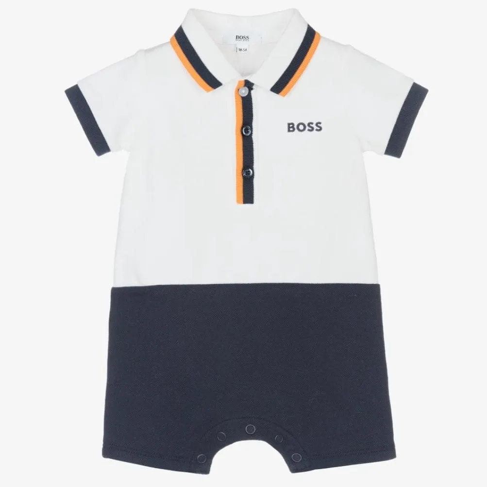 HUGO BOSS - Polo Romper - White / Navy
