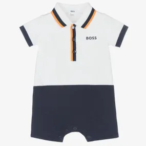 HUGO BOSS - Polo Romper - White / Navy