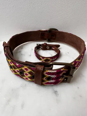 Huichol Embroidered Wide Dog Collar XL1
