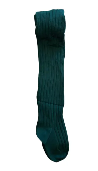 Hunter Green Ribbed Tights