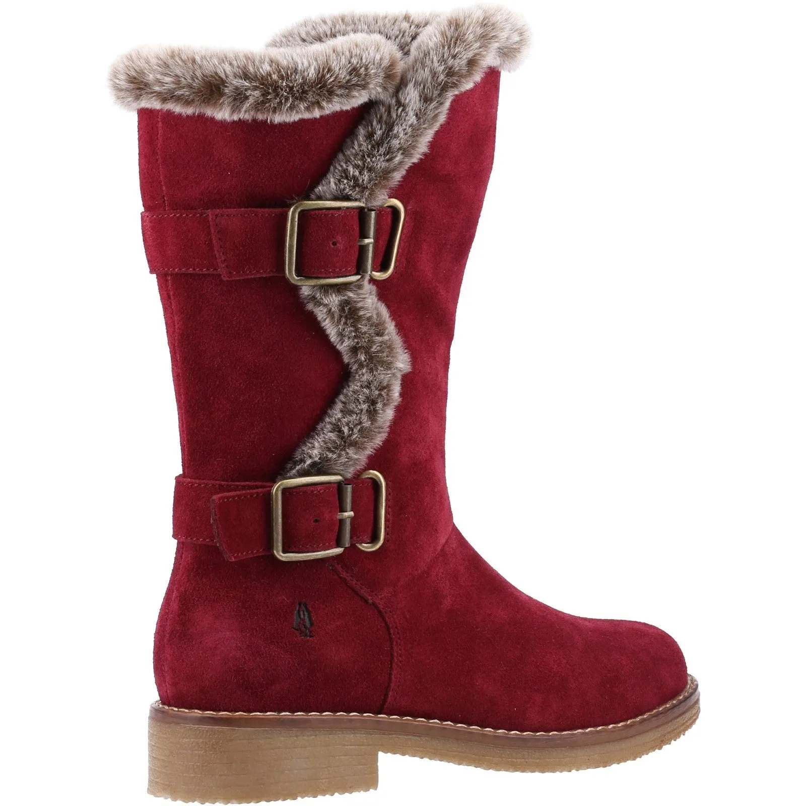 Hush Puppies Womens Megan Suede Mid Boots - Dark Red
