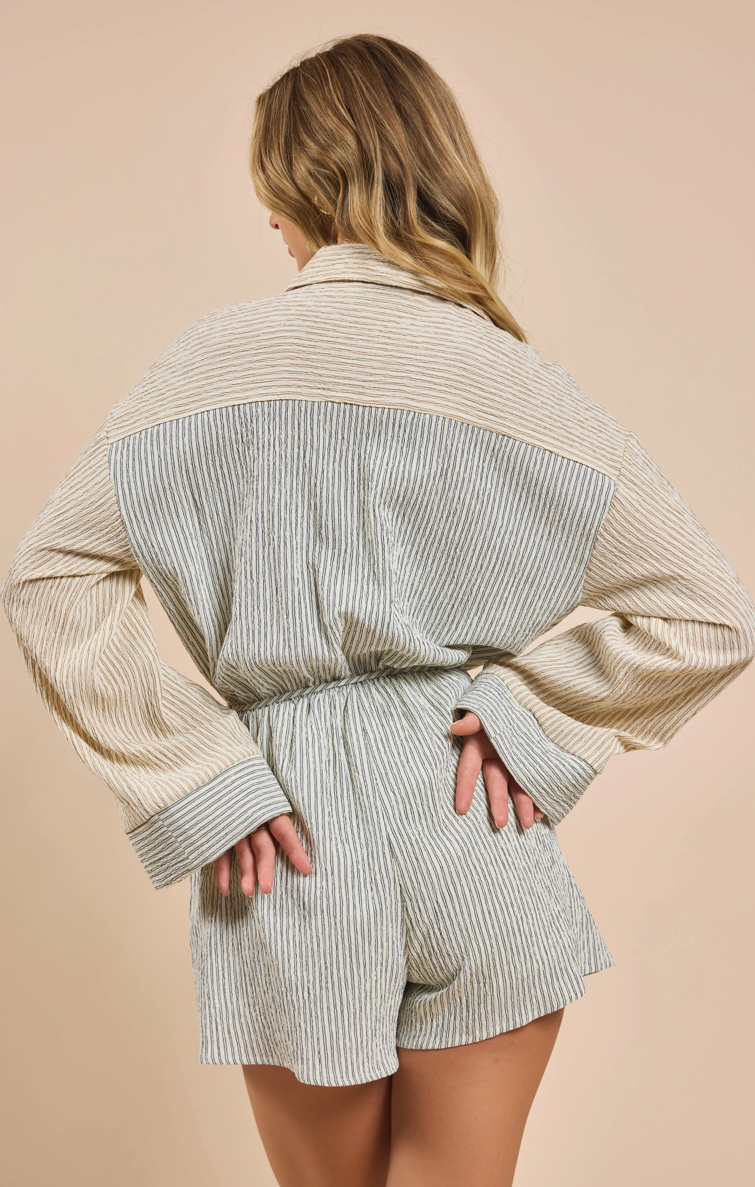 In The Clouds Striped Romper