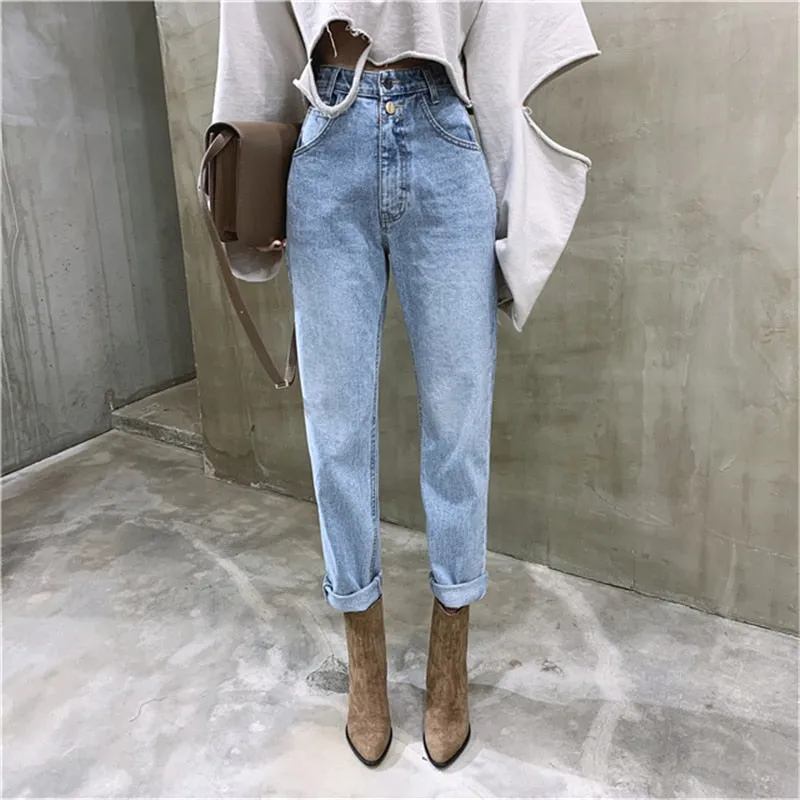Indie High Waist Loose Jeans