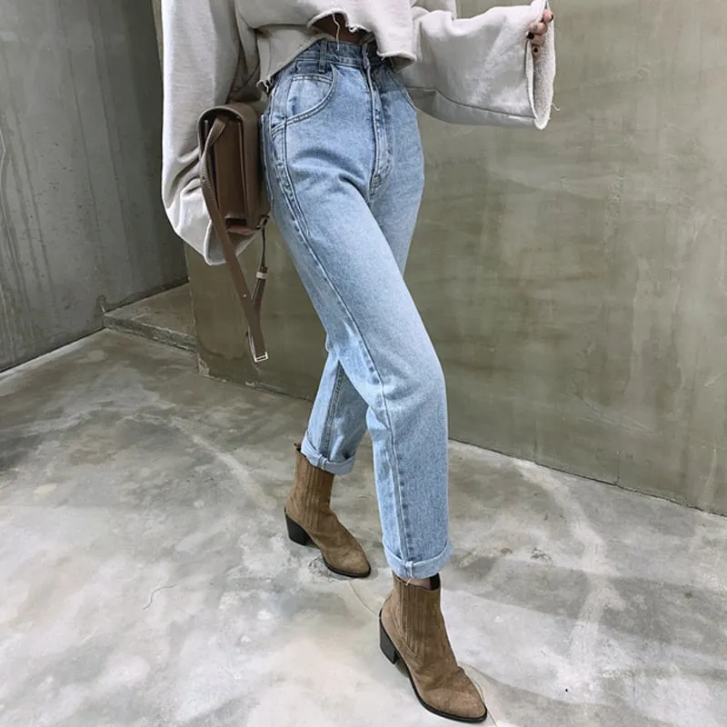 Indie High Waist Loose Jeans